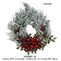 Corona NAV Esferas/Berries/Hoja Santa Nevada /Pino Rojo - 120cmD