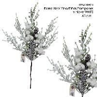 Rama NAV Pino/Piñas/Pompones y nieve WHITE - 61cmL