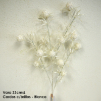 Vara 33cmL - Cardos c/brillos - Blanco