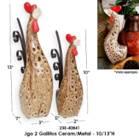 Jgo 2 Gallitos Ceram/Metal - 10/13"H