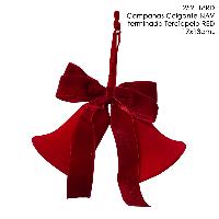 Campanas Colg Doble NAV terminado Terciopelo RED - 17x13cmH