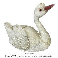 Cisne NAV Decorado perlas y cristal - 30x15x28cmH