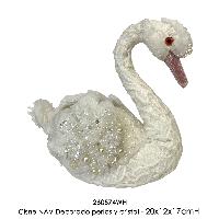 Cisne NAV Decorado perlas y cristal - 20x12x17cmH