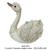 Cisne NAV Decorado perlas y cristal - 20x12x20cmH