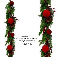 Guía NAV Pino c/esferas Rojas/berries/piñas - 1.52mtL