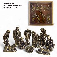 Nacimiento Metal 10pz 1.5-6cmH - GOLD
