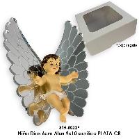 Niño Dios pañal 6cm Alas 9x10 acrilico PLATA CR