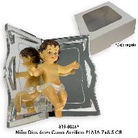 Niño Dios 6cm Cuna Acrilico PLATA 7x8.5 CR