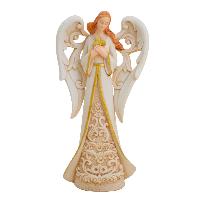 Angel c/cruz PR 18cmH- CREAM/GOLD