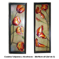 Cuadros Tulipanes y Alcatraces - 38x98cmH - (Set de 2)