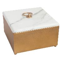 Caja Madera c/tapa Hierro - 18.5x18.5x15cmH