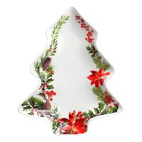 Plato Arbol NAV Porc - 25cmH - ROJO-VERDE