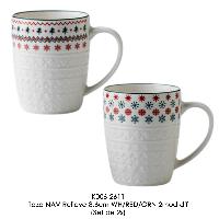 Taza NAV Relieve 8.6cm WH/RED/GRN 2mod dif - (Set de 2s)