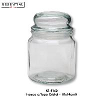 Frasco c/tapa Cristal - 10x14cmH