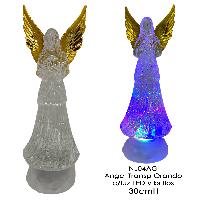 Angel Transp Orando c/luz LED y brillos - 30cmH