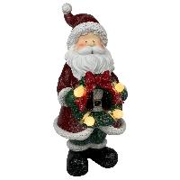 Santa c/corona RD/GR - 31cmH LED bat4L