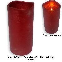Vela c/luz - 2AA - RED - 15cmH - (Set de 6)