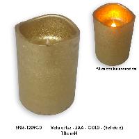 Vela c/luz - 2AA - GOLD - 10cmH - (Set de 6)