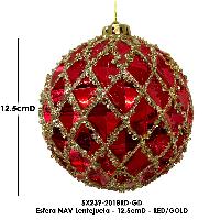 Esfera NAV Lentejuela - 12.5cmD - RED/GOLD