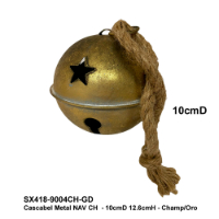 Cascabel Metal NAV CH - 10cmD 12.6cmH - Champ/Oro