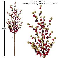 Vara NAV Berries c/brillantina - 70cmL - RED/GOLD