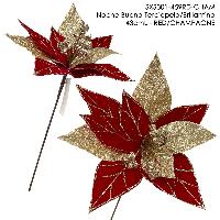 Noche Buena Terciopelo/Brillantina - 43cmL - RED/CHAMPAGNE