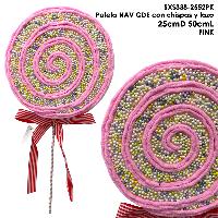 Paleta NAV GDE con chispas y lazo - 50cmL - PINK