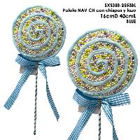 Paleta NAV CH con chispas y lazo - 40cmL - BLUE