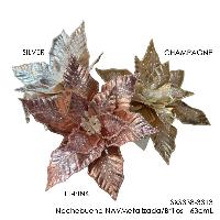 Nochebuena NAVMetalizada/Brillos - 63cmL - SILVER