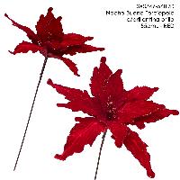 Noche Buena Terciopelo c/brillantina orilla - 55cmL - RED