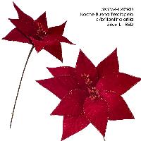 Noche Buena Terciopelo c/brillantina orilla - 56cmL - RED