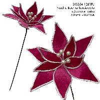 Noche Buena Terciopelo c/cordon orilla - 52cmL - FUCSIA