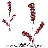 Pick NAV Curly c/brillos X3 - 63cmL - RD/WT