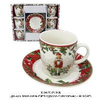 Jgo 6px taza café 80ml c/plato Cascanuez - WH/GRN