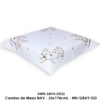 Camino de Mesa NAV - 33x174cmL - WH/GRAY/GD