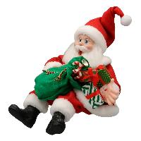 Santa sentado c/costal - 16x16x28cmH - RED