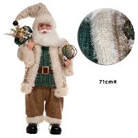 Santa Musical de Pie - 71cmH - NAT/GREEN
