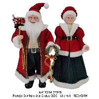 Pareja Santa y Sra Claus GDE - 61cmH - RED/GRN
