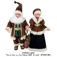 Pareja Santa y Sra Claus GDE - 61cmH - BRWN/GRN