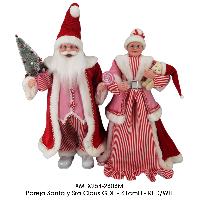Pareja Santa y Sra Claus GDE - 61cmH - RED/WH