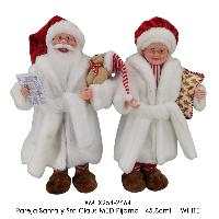 Pareja Santa y Sra Claus MED Pijama - 45.8cmH - WHITE