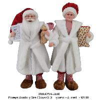 Pareja Santa y Sra Claus GDE Pijama - 61cmH - WHITE